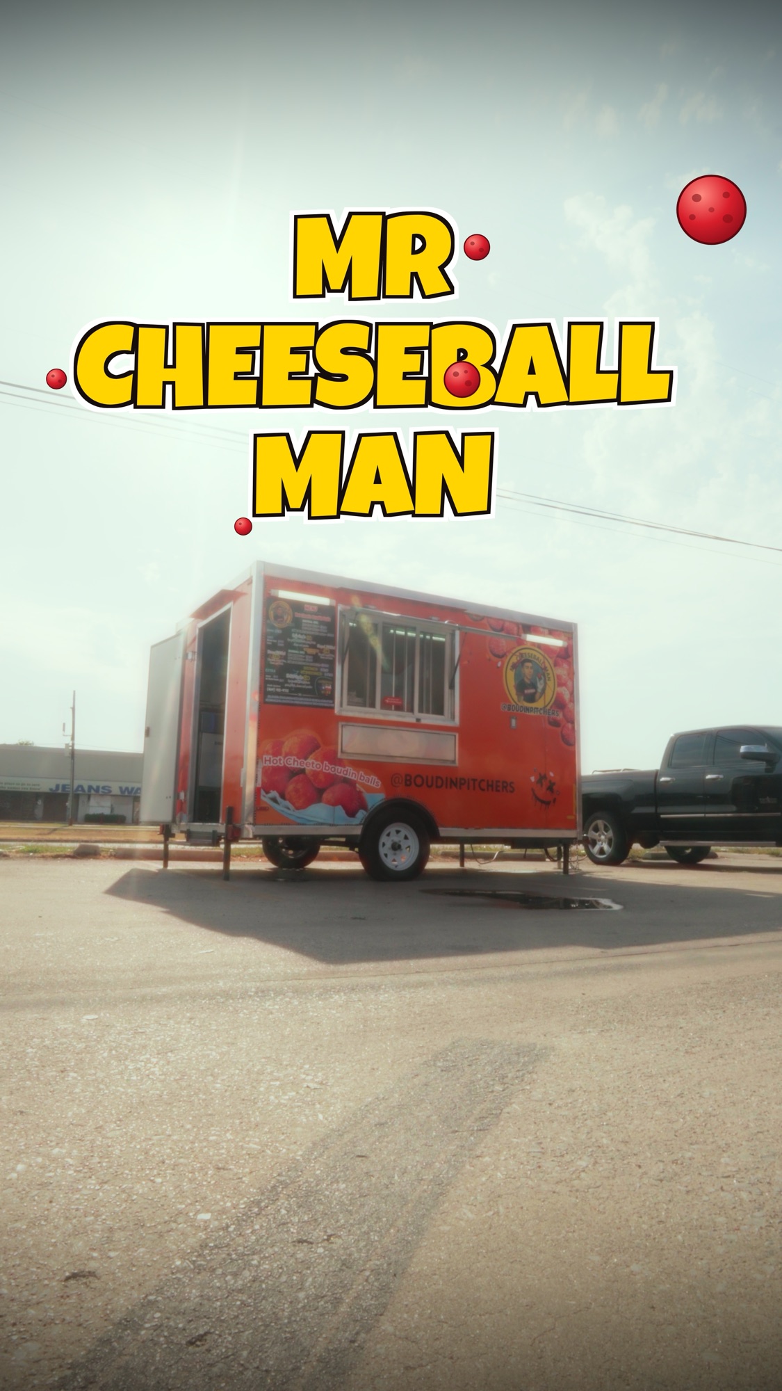 Mr. Cheeseball Man food truck parked in a lot